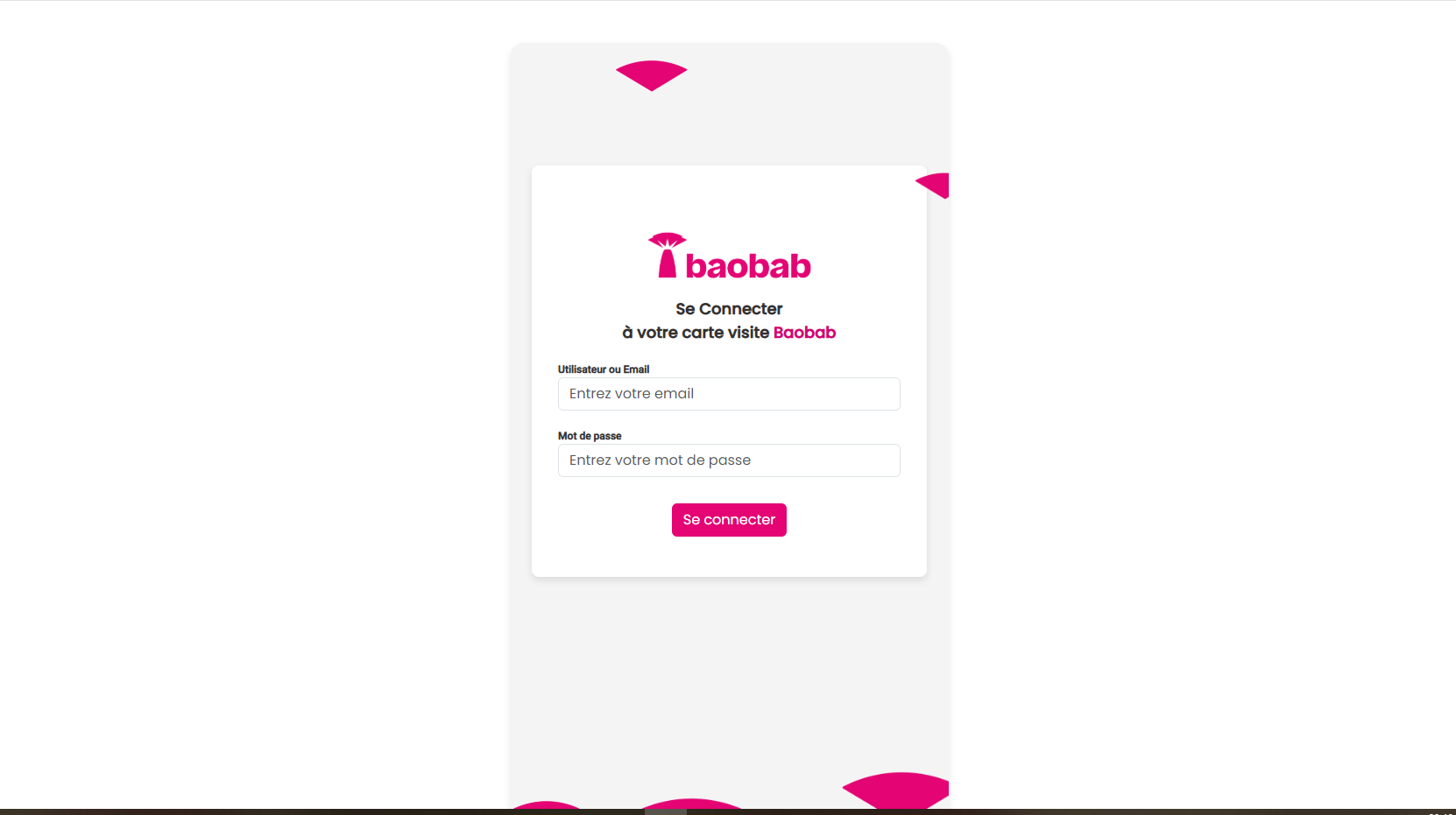 Plateforme de Cartes de Visite Digitales – Baobab Microfinance Sénégal