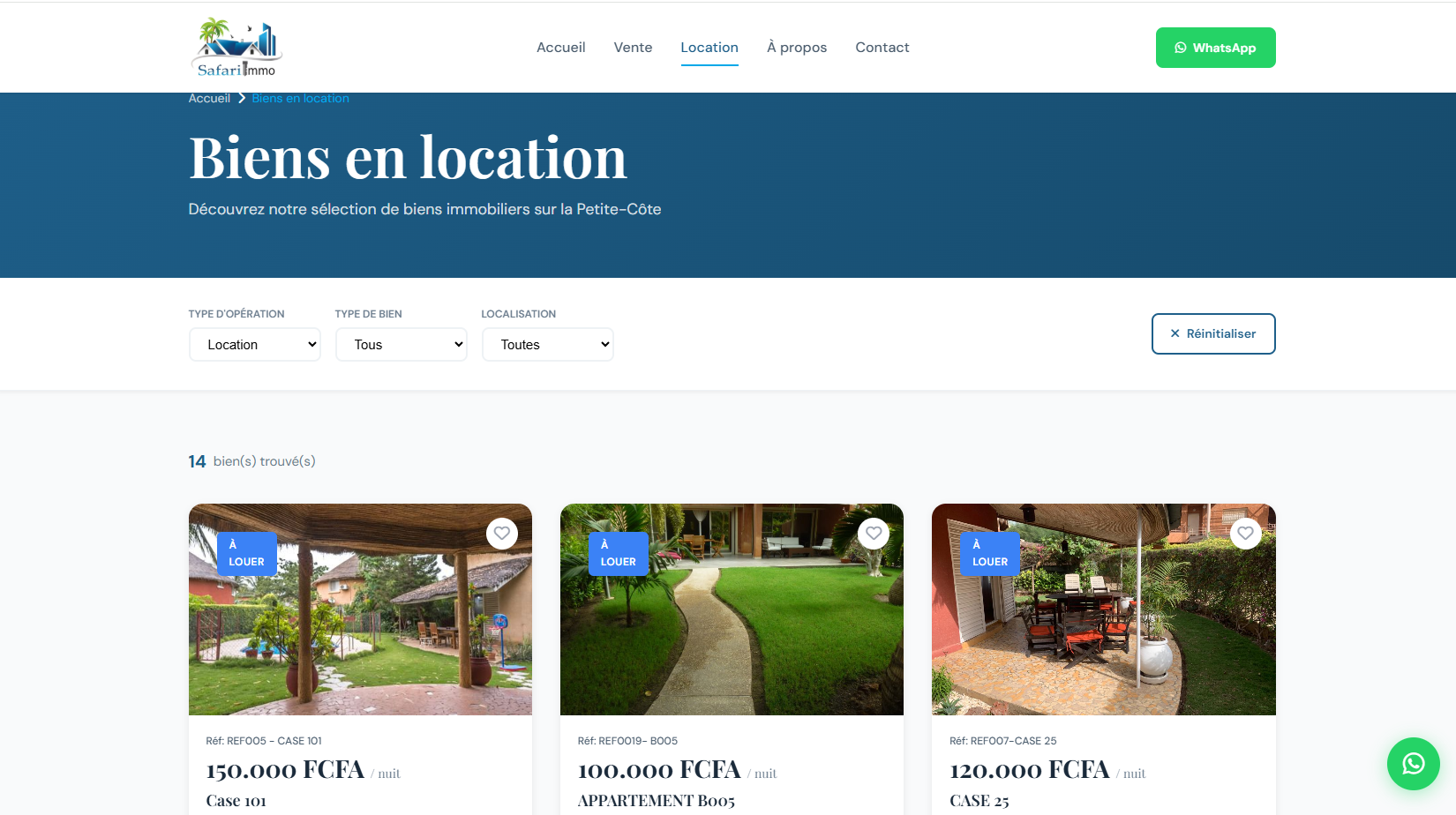 Plateforme Immobilière Intégrée – Safari Immo
