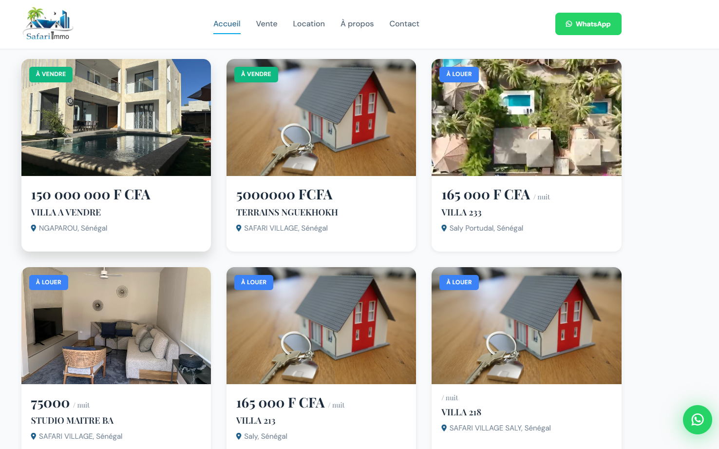 Plateforme Immobilière Intégrée – Safari Immo