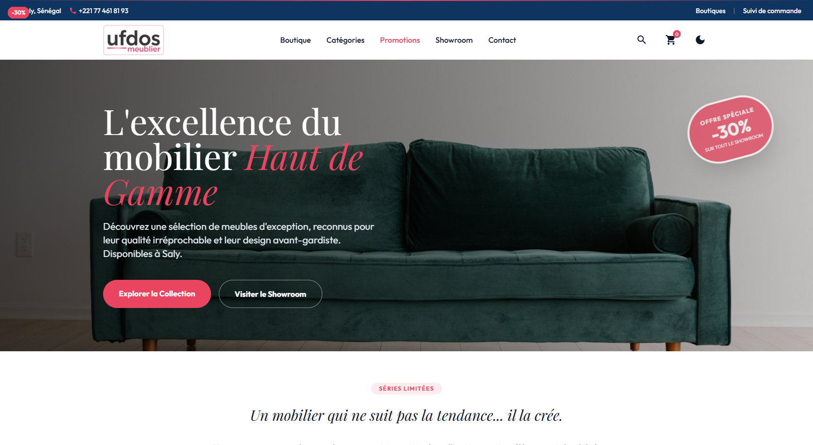 Site e-commerce et gestion clé en main pour la vente de mobilier.
